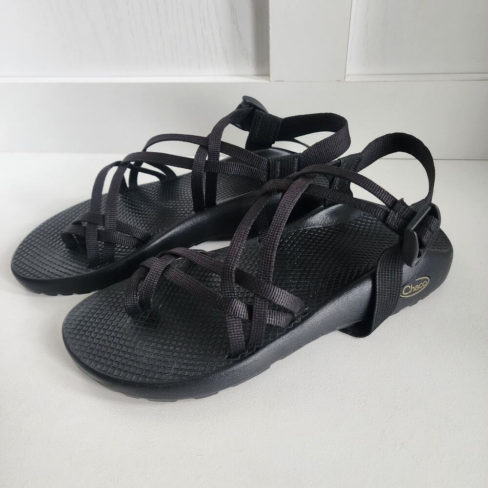 Chaco Women's 10 ZX/2 Classic Strappy Sandal  ZX2 all Black NEW $105 Sold Out‎